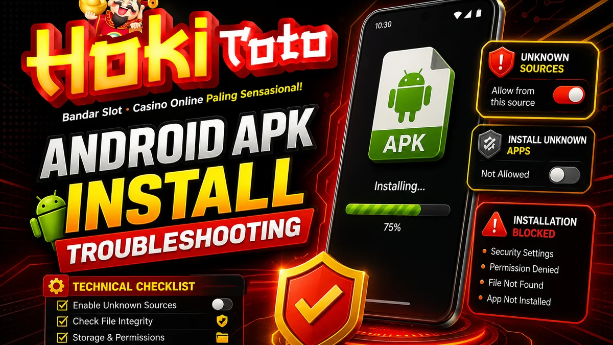 Kesalahan install APK HOKITOTO di Android yang sering terjadi